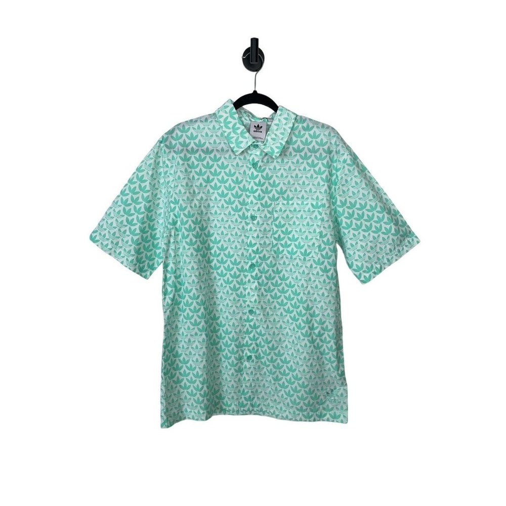 Adidas Originals Medium Monogram‎ All Over Print Short Sleeve Woven Green